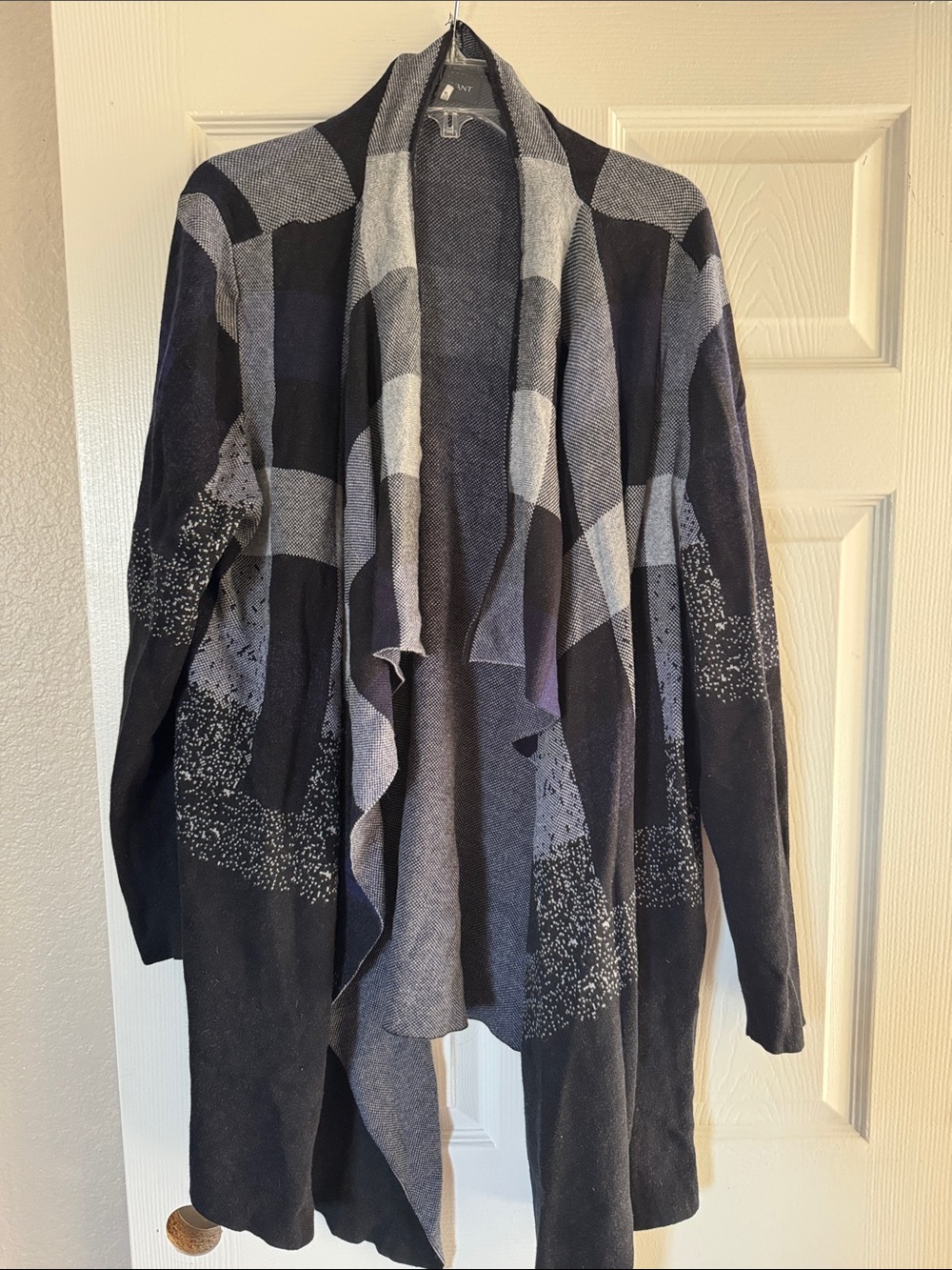 Lane Bryant Draped Open-Front Cardigan - Black & Gray